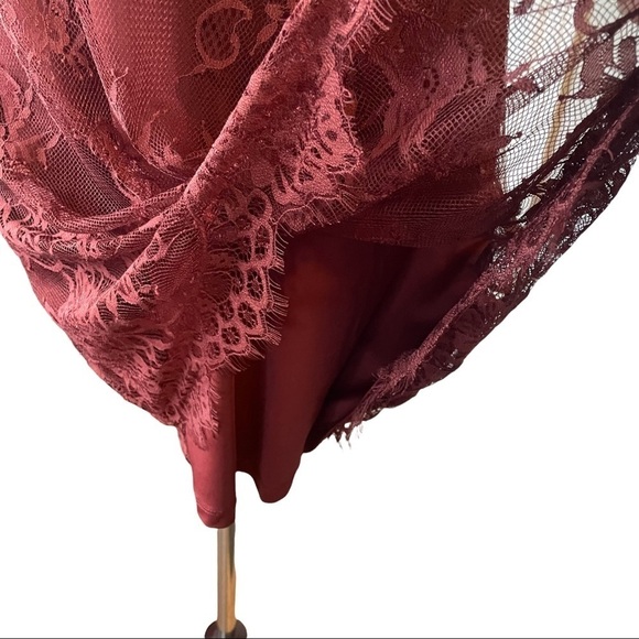 NWT Maurice’s burgundy dress with lace  overlay BEAUTIFUL! - Picture 5 of 11